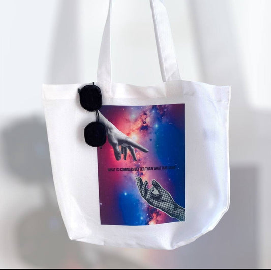 Inspirational Cosmic Canvas Tote Bag